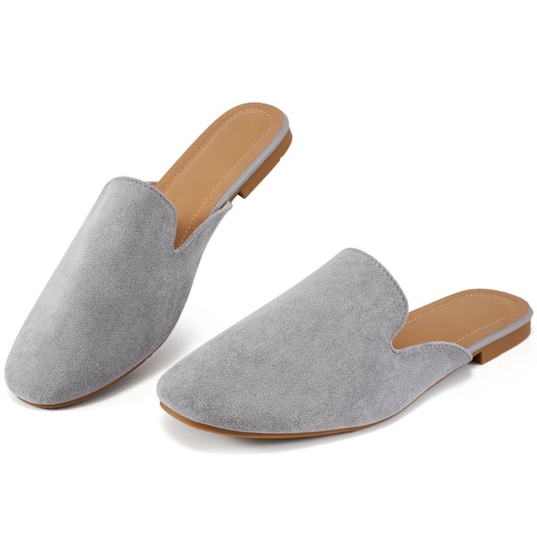 Mules for Women Suede Clogs: Comfortable Slip On Women Flats Backless Slides Loafers Womens Mules