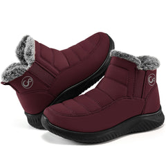 Ablanczoom Snow Boots Womens with Warm Fuzzy Faux Fur Slip-on Woman Winter Booties Shoes