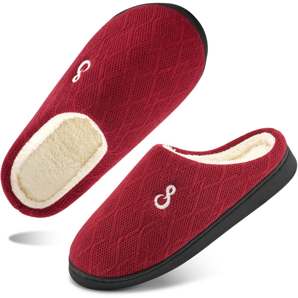 Ablanczoom Womens Slippers: House Shoes Memory Foam Non-Slip Fuzzy Faux Fur Indoor Outdoor Winter Slippers for Women