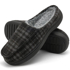 Ablanczoom Mens Slippers: Memory Foam House Slippers Fuzzy Faux Fur Men Non-Slip Indoor Outdoor Winter Man Shoes