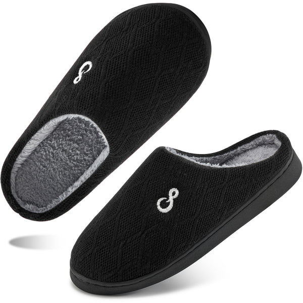 Ablanczoom Womens Slippers: House Shoes Memory Foam Non-Slip Fuzzy Faux Fur Indoor Outdoor Winter Slippers for Women