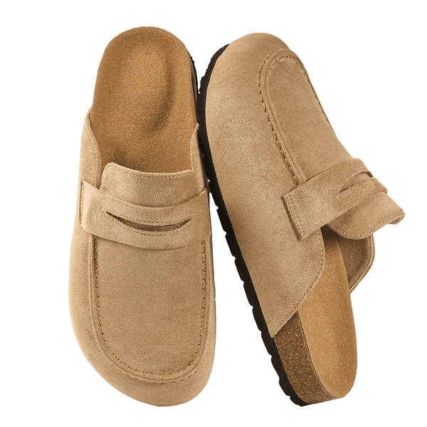 Decould sylf Women's Suede Mules & Clogs Soft Cork Footbed Potato Shoes Slip On Comfort Casual Shoes with Arch Support