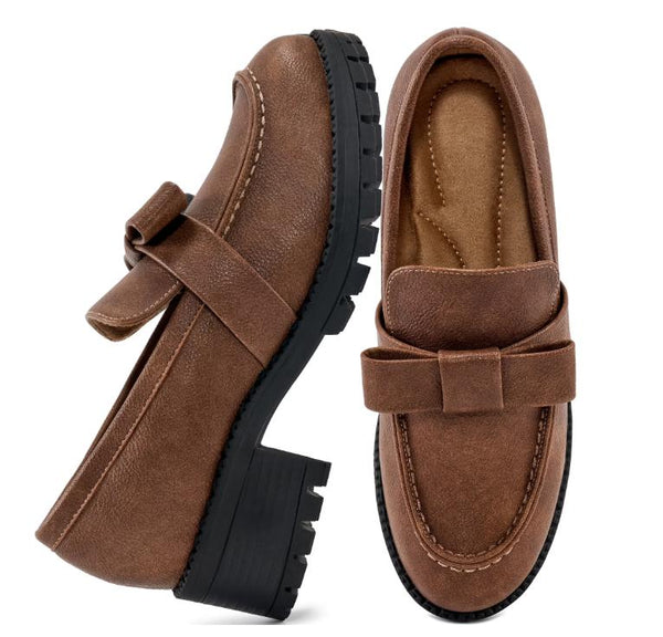 Ecetana Womens Loafers Shoes Platform Chunky Penny Loafer Comfortable Slip On Work Business Casual Dress Shoes