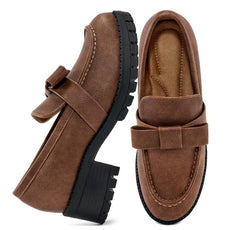 Ecetana Womens Loafers Shoes Platform Chunky Penny Loafer Comfortable Slip On Work Business Casual Dress Shoes