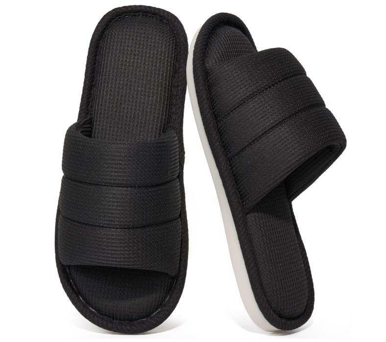 Ecetana Slippers for Women Open Toe Slippers Memory Foam Slip On Bedroom Slippers Indoor House Shoes