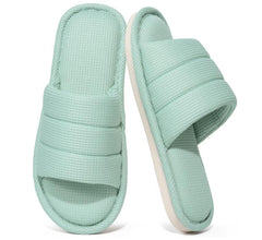 Ecetana Slippers for Women Open Toe Slippers Memory Foam Slip On Bedroom Slippers Indoor House Shoes